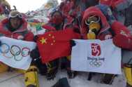 Olympic flame on top of the world